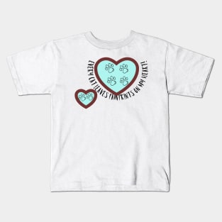 Every Cat Leaves Pawprints on my Heart Kids T-Shirt